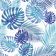 Fototapety Palm Tropical leaves seamless pattern.