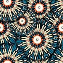Naklejki beautiful color mandala seamless vintage tribal seamless pattern