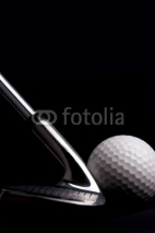 Obrazy i plakaty golf  club  with ball on black background