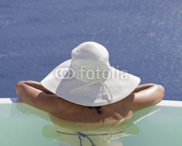 Naklejki woman in the pool