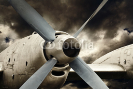 Obrazy i plakaty Turboprop engine close up, retro aviation technology