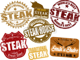 Naklejki Steak stamps