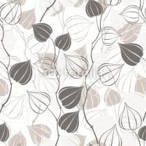 Naklejki Seamless pattern with branches physalis.  Abstract floral background.