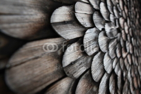 Fototapety Mur en tuiles de bois