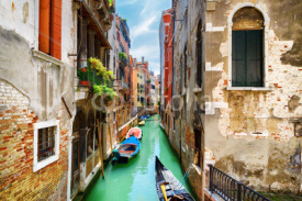 Naklejki View of the Rio de S. Maria Mater Domini Canal, Venice, Italy