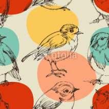 Obrazy i plakaty Cute birds seamless pattern