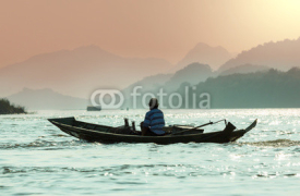 Fototapety Boat in Laos