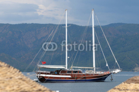 Naklejki Turkish yacht in the sea