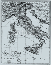 Fototapety Vector Historical map of Italy