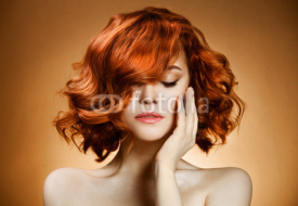 Fototapety Beauty Portrait. Curly Hair