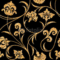 Naklejki floral golden wallpaper