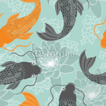 Fototapety Chinese carps seamless pattern