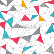 Naklejki abstract color triangle seamless pattern with grunge effect