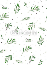 Naklejki Nice seamless pattern with plants. Natural leaves olives for decoration and ornaments paper. The pattern on the fabric or wallpaper.