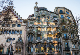 Naklejki Barcelona, Spain. Famous building Casa Batllo by Gaudi