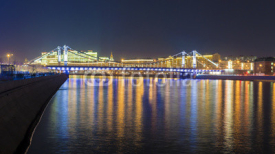 Naklejki Crimean Bridge in Moscow night view