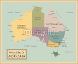 Fototapety Australia-highly detailed map.Layers used.