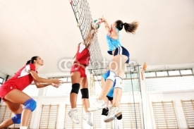 Obrazy i plakaty girls playing volleyball indoor game