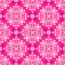 Fototapety Vintage classic ornamental seamless wallpaper in red and pink