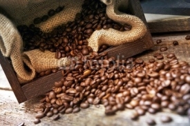 Naklejki Spilled Coffee Beans