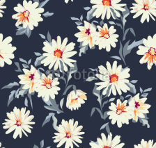 Naklejki pretty daisy floral print ~ seamless background