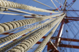 Naklejki Tall ship rope rigging
