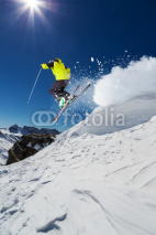 Naklejki Alpine skier jumping from hill