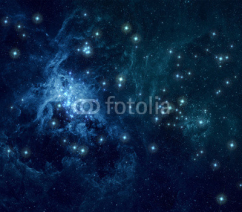 Naklejki Blue nebula stars background