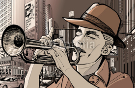 Fototapety trumpeter in new-york