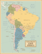Obrazy i plakaty South America-highly detailed map.Layers used.