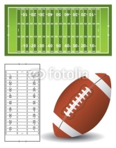Fototapety American football pitch and ball