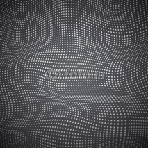 Naklejki 3d surface, waves, white points, abstract vector design background 