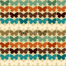 Fototapety Seamless pattern with butterflies in retro style.