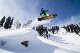 Naklejki Amazing jump on a snowboard
