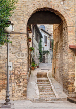 Naklejki ancient alley in Bevagna, Italy