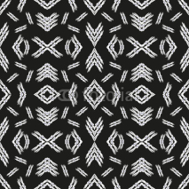 Naklejki seamless pattern vintage ethnic ornament on a black background vector illustration