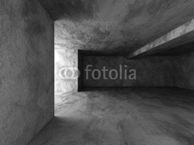 Naklejki Dark concrete room basement interior. Abstract architecture back