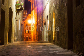 Fototapety mysterious narrow alley with lanterns