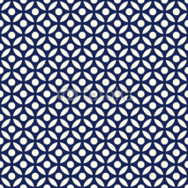 Naklejki Seamless porcelain indigo blue and white arabic round pattern vector