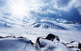 Naklejki Winter mountain ski resort