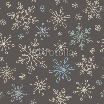 Naklejki Seamless pattern with snowflakes for Christmas, New Year and winter design