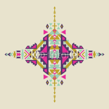 Fototapety Tribal element in aztec stile, tribal design isolated on pastel background. American indian motifs. Vector colorful elements on native ethnic style.