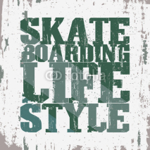 Fototapety Skateboarding t-shirt emblem
