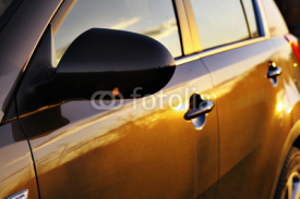 Obrazy i plakaty car sunset reflection