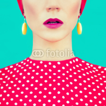 Fototapety close-up portrait of a stylish retro girl