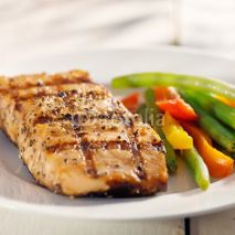 Fototapety grilled salmon with vegetables