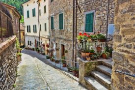 Fototapety  Italian street in a small provincial town of Tuscan