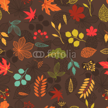 Obrazy i plakaty Seamless vector pattern with stylized autumn leaves.