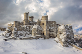 Fototapety Ogrodzieniec castle ruins in winter.Poland