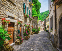 Obrazy i plakaty  Italian street in a small provincial town of Tuscan